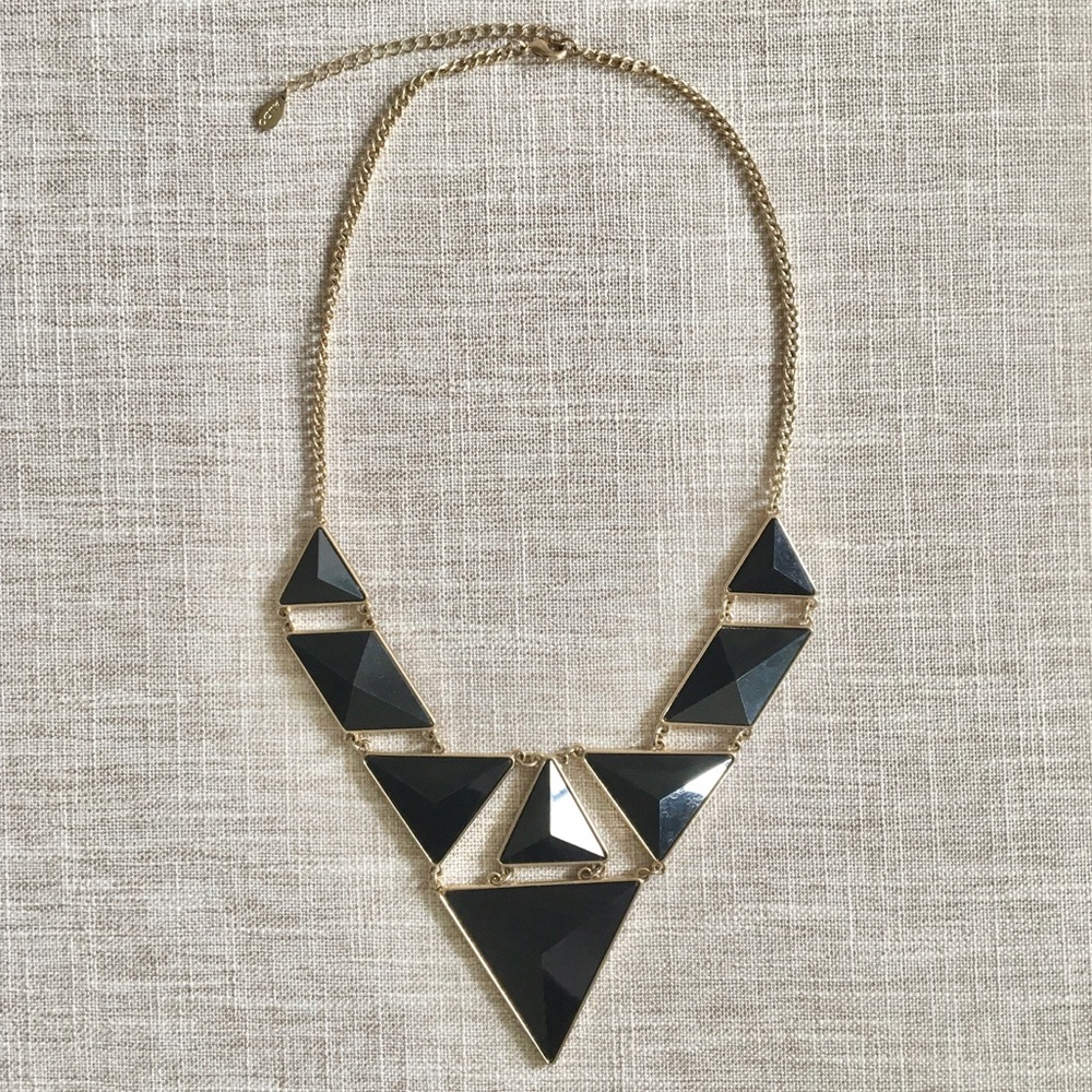 Aldo Black & Gold Triangle Necklace